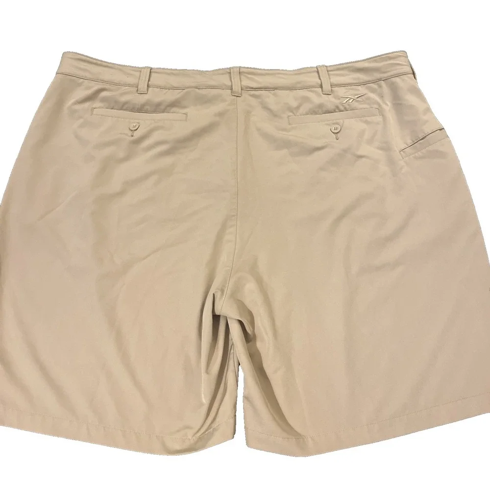 reebok favorite golf shorts men's 46 beige pleated 8.5